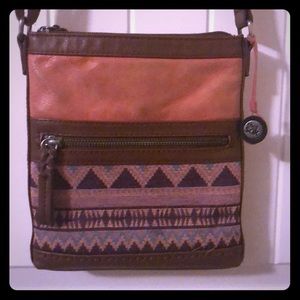 Pink and leather small purse